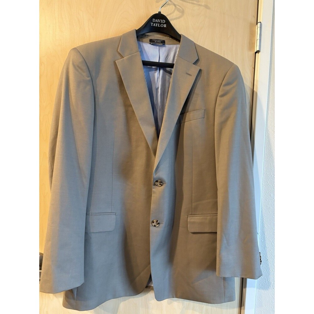 Tommy Hilfiger Mens Blazer Jacket 100% Wool Beige Tan 2 Button Sport